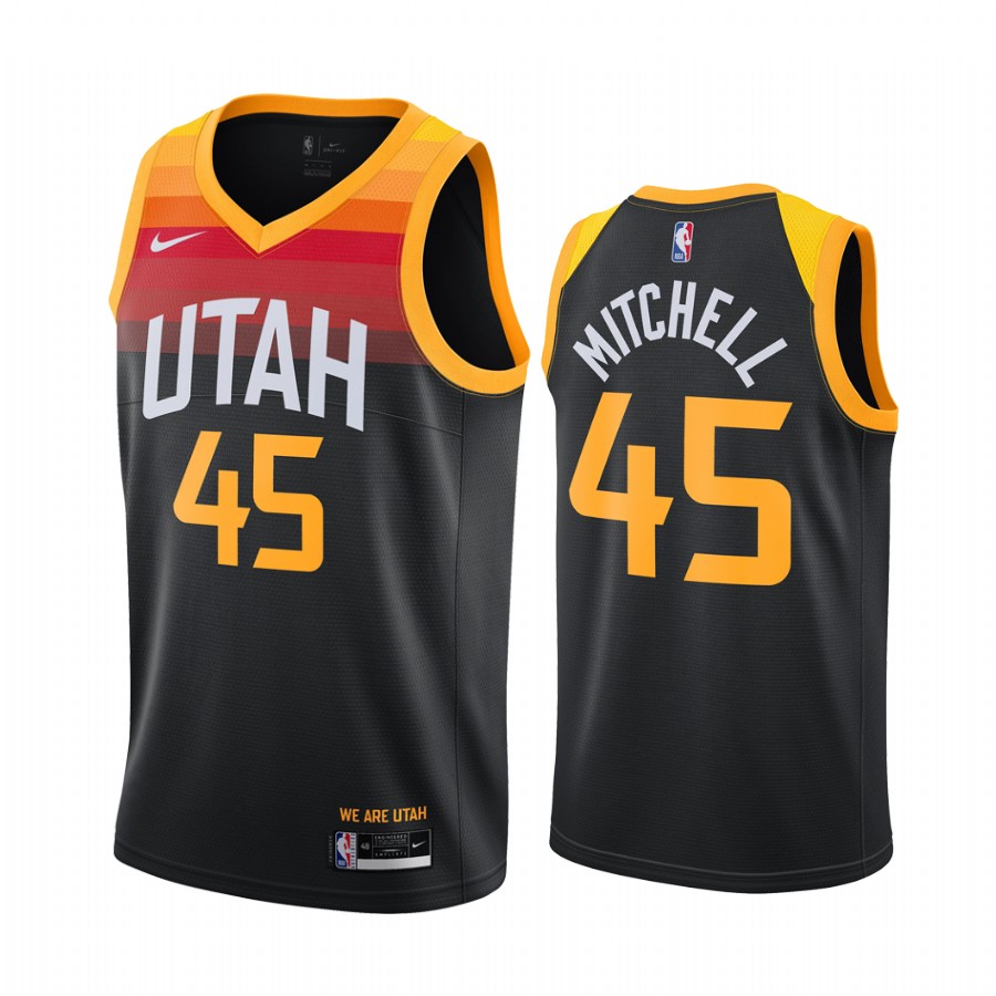 Men Utah Jazz 45 Mitchell black Game Nike NBA Jerseys